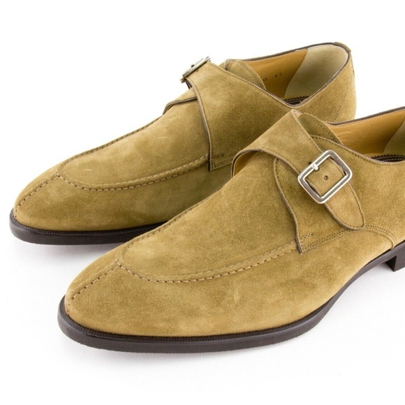 Di Bianco Monk Strap Velour Bog Dress Shoes SC542 SPQR Size 10 - Picture 3 of 12